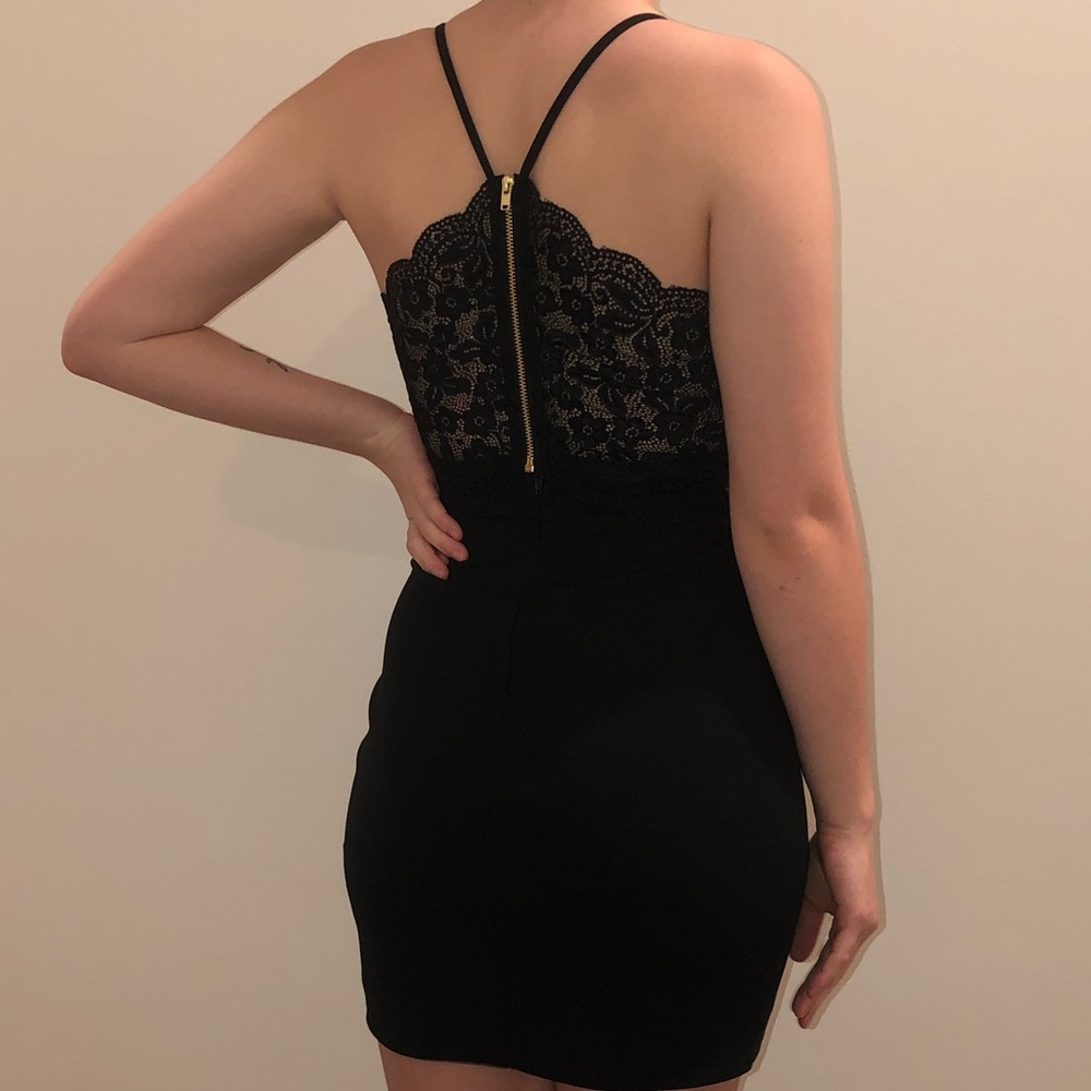 Black Lace-Racerback Mini Dress